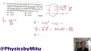 Find the emf induced EMI Numericals PYQ Previous year questions class 12 Physics [upl. by Ateuqal862]