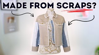 How I made this UNIQUE jacket entirely from FABRIC SCRAPS [upl. by Allyce]