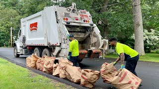 Republic Services Garbage Truck Packing Crazy Heavy Yard Waste [upl. by Catie]