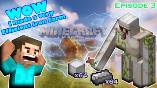 MAKING A SUPER EFFICIENT IRON FARM  MINECRAFT JAVA EDITION  Episode 3  BYE Ron minecraft hindi [upl. by Rooker]