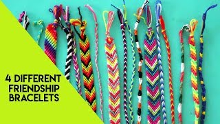 4 different techniques to make friendship bracelets [upl. by Settera687]