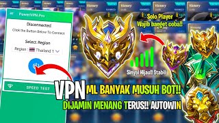 BANYAK MUSUH BOT  CARA PUSH RANK MUSUH GAMPANG PAKAI VPN MOBILE LEGENDS AWAL S32 AUTOWIN [upl. by Kira248]