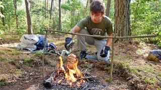 Bushcraft kebab z ogniska wypoczynek w lesie [upl. by Block]