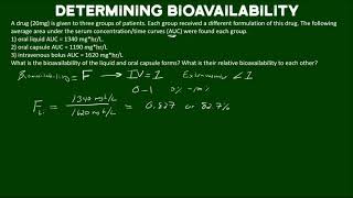 Calculating Bioavailability [upl. by Quartet]