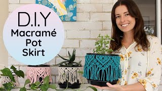 Easy Macrame Plant Skirt  Pot Cover  DIY Boho Home Decor [upl. by Ellasal]