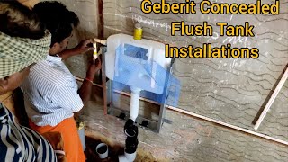 Installation Of Geberit Concealed Flush Tank WC 🏘🏡🧱 [upl. by Ard]