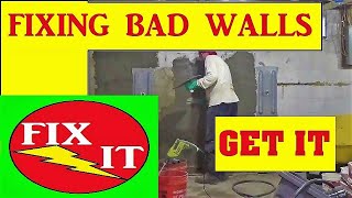 damaged basement cinder block walls bowed walls  How to purge walls  How to fix cracked walls [upl. by Otipaga721]