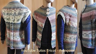 Tuto Tricot Gilet sans manches Enfant en 1 pièce sans coutures en tailles 24 ans  68 ans  10 ans [upl. by Ednalrim]