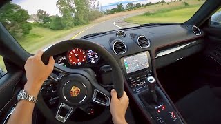 2021 Porsche 718 Cayman GTS 40 6Speed Manual  POV Driving Review [upl. by Ardnassac]