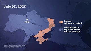 Animated map shows almost 500 days of Russias invasion of Ukraine  AFP [upl. by Eedolem]