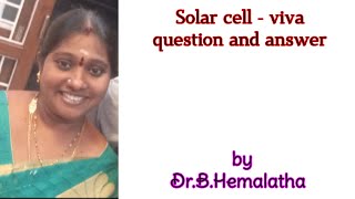 Solar cell  Viva question and answer [upl. by Ayotak510]