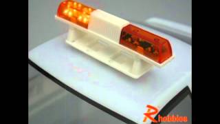 RC Police Petrol Car 105 x 18mm 360 Degree LED Light Bar  Orange [upl. by Darleen248]