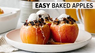 BAKED APPLES  easy baked apples with cinnamon oat filling [upl. by Yeung17]