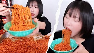 SPICIEST Ramen Noodles EVER tzuyang쯔양 mukbang reels viralvideo [upl. by Oidivo]