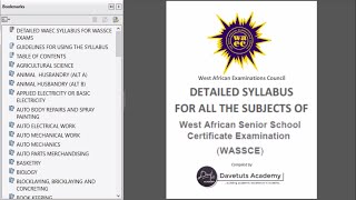 WAEC WASSCE Syllabus  Free PDF Download [upl. by Bowyer]