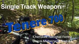 Tenere 700 ADV Obliterates Tennessee Single Track  Trail 82  Cherokee Natl Forest [upl. by Aihsinyt]