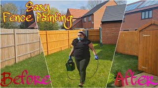 Garden Fence Painting 🎨 With Ronseal Sprayer [upl. by Fulmis]