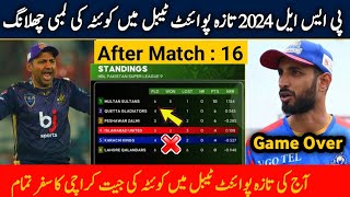 HBL PSL 2024 new Points After match 16  PSL 9 point table after match Karachi vs Quetta [upl. by Lothar]