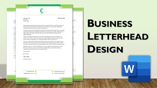 How to Create a Business Letterhead in Microsoft Word  Letterhead Template Design [upl. by Aniluj]