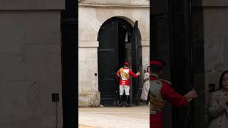 Huge Horse Boxs Doors Closed by the Kings Guard in London horseguardsparade shorts [upl. by Lebama]