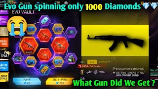 🤩 Evo gun spinning only 1000 💎 What gun did we get 💥 4 evo guns how much diamonds I spend free fire [upl. by Tat]