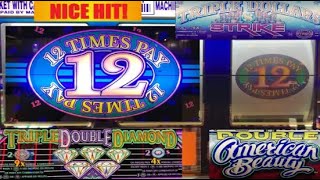 12 Times Pay  Double American Beauty  Triple Dollars Strike  Triple Double Diamond slot play [upl. by Akkimat]