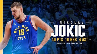 NIKOLA JOKIĆ BACK TO BACK 40 POINT PERFORMANCE  Full Game Highlights vs Raptors 102824 [upl. by Notyep]