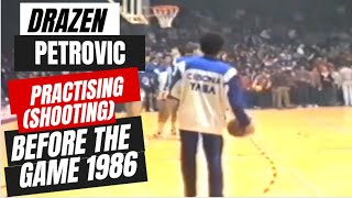 Drazen Petrovic Practising Shooting Before Game 1986  RARE FOOTAGE [upl. by Anastassia976]