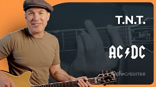 TNT  ACDC Guitar Lesson with ON SCREEN TABS  Whole Song Tutorial [upl. by Atlante]