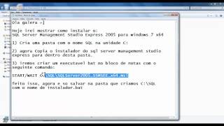 Instalado SQL Server Management Studio Express 2005 Windows 7 64 Bits [upl. by Adnuhs]