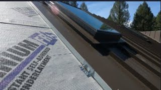 Flashing a Velux skylight on Metal Sales Vertical Seam Roof [upl. by Ecirbaf]