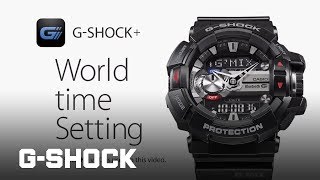 GSHOCK GBA400  How to set the world time in GSHOCK v20 [upl. by Anirbys187]