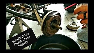 Suzuki LT160 Front Brakes Walk Through [upl. by Nibor65]