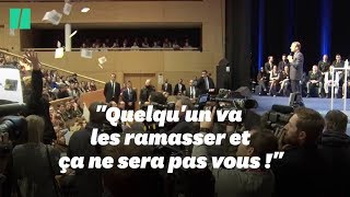 Macron à un étudiant qui linterpelle en Belgique quotNe mettez pas des papiers partoutquot [upl. by Mcclain]