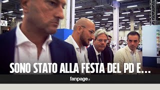 Spintonato e bloccato dalla scorta di Gentiloni quanto nervosismo alla Festa del Pd [upl. by Radnaxela165]