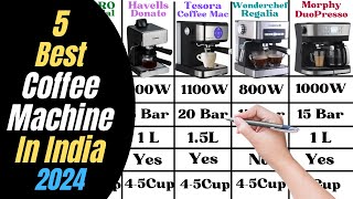 Top 5 Best Coffee Maker In India 2024  Agaro vs Havells vs Tessora vs Wonderchef Coffee Machine [upl. by Undis]