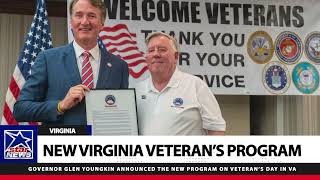 YOUNGKIN ANNOUNCES NEW VIRGINIA VETERANS PROGRAM [upl. by Oiligriv]