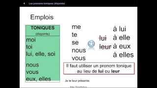 Les pronoms disjoints toniques [upl. by Eelyk]