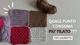 🤔 Quale PUNTO alluncinetto CONSUMA più Filato  TIPS CROCHET [upl. by Melisse363]