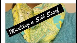 Learning Marbling Making a Silk Scarf [upl. by Llednahs]