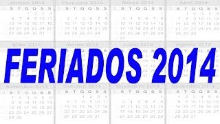 Calendário feriados 2014 nacionais e facultativos [upl. by Eugenie]