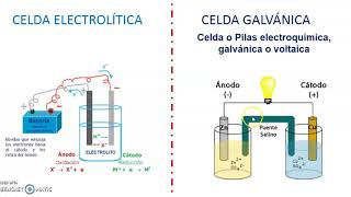 Celda Electrolítica y Galvánica partes semejanzas y diferencias [upl. by Olney669]