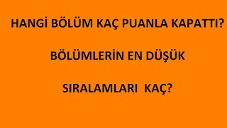 YKS TABAN PUANLARI AÇIKLANDI HANGİ BÖLÜM KAÇ PUANLA KAPATTI SIRALAMLAR NASIL [upl. by Berk725]