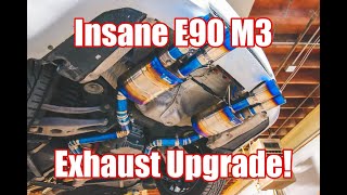 BMW E90 M3 Valvetronic Designs Titanium Exhaust Install  Sound [upl. by Anastasio352]