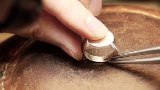 Hand engraving inside a signet ring shank [upl. by Royd]