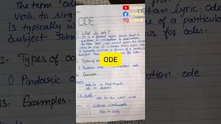 What is Ode  Ode in English Literature  Ode Example  ode sonnet englishliterature shorts [upl. by Ynwat]