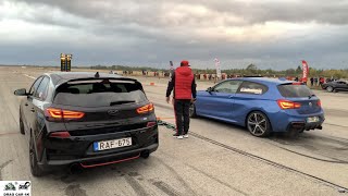 Hyundai i30 N vs BMW M135i drag racing 14 mile 🚦🚗  4K [upl. by Kamerman]