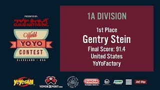 2019World Final 1A 01 Gentry Stein WORLD YOYO CONTEST 2019 Presented by Cloud Native Inc WYYC2019 [upl. by Kachine]