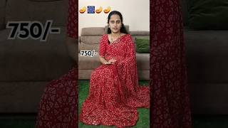 youtube diwali special red colour bandini saree 750 8897414669only whats app saree [upl. by Wilscam797]