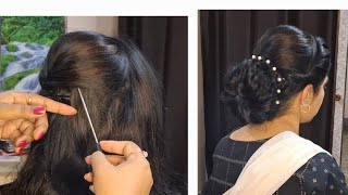 LATEST BRIDAL HAIRSTYLE  EASY BRIDAL BUN  QUICK HAIRDO  bridalhairstyle [upl. by Anatolio]